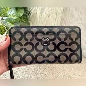COACH Logo Zip Around Wallet